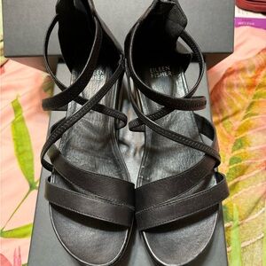 Eileen Fisher Black Strappy Sandals